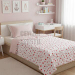 Tek Kişilik Yazlık Pike Kalp Kenarlı