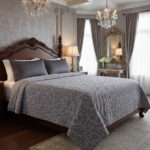 Çift Kişilik Yazlık Çift Taraflı Tek Pike Gri Zemin Dal