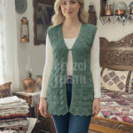 Özel Tasarım İstiridye Yelek, Çeyizlik Yelek Su Yeşil