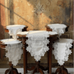 Salon Takımı 5 Parça Dantelli Masa Örtüsü Runner Seti Kadife