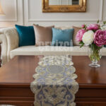 Fransız Dantelli Tek Runner, Sehpa Örtüsü, Masa Üstü Runner, Çeyizlik Runner, Masa Örtüsü Runnerı