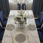 Amerikan Servis, 1 Runner 6 Supla Yemek Servis Takımı, Masa Örtüsü Seti, Servis Sunum Seti