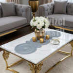 Dantel Detaylı Gümüş Oval Runner (115x35cm)