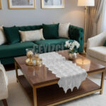 Fransız Dantel Detaylı Tek Runner Krem, Masa Üzerine Runner, Masa Örtüsü Runneri