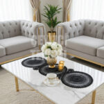 Dantel Detaylı Oval Siyah Runner (115x35cm)