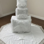 Fransız Güpürlü Kadife Bohça, Kadife Söz Nişan Hurcu Çeyizlik 3'lü Set Çeyizlik Hurç Seti Süngersiz