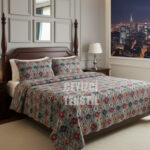 Ultrasonik Kapitoneli 5D Baskılı Çift Kişilik Pike Takımı