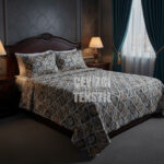 Ultrasonik Kapitoneli 5D Baskılı Çift Kişilik Pike Takımı