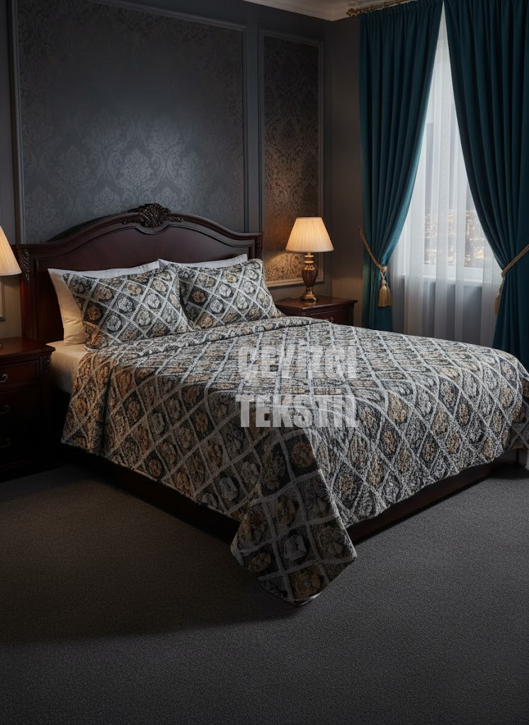 yatakmodel4 Ultrasonik Kapitoneli 5D Baskılı Çift Kişilik Pike Takımı - Görsel 1