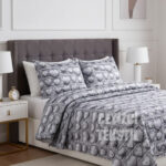 Ultrasonik Kapitoneli 5D Baskılı Çift Kişilik Pike Takımı