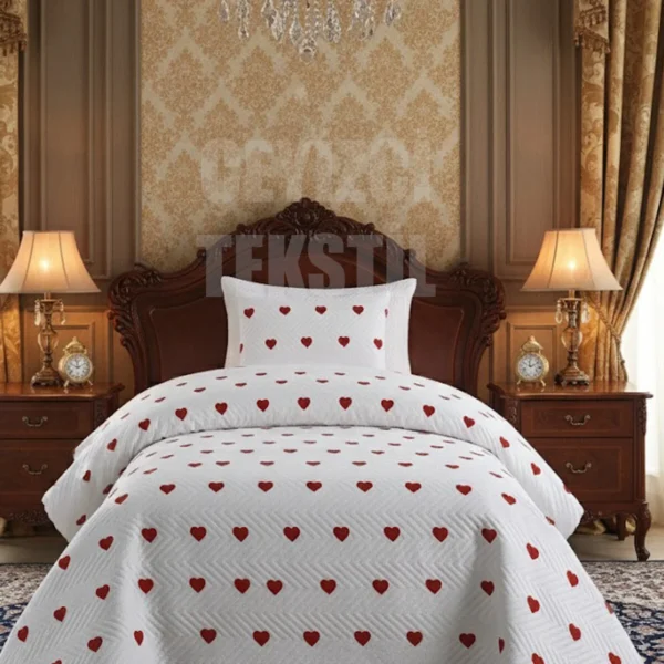 Tek Kişilik Yatak Örtüsü 160x230cm + 1 Adet Yastık