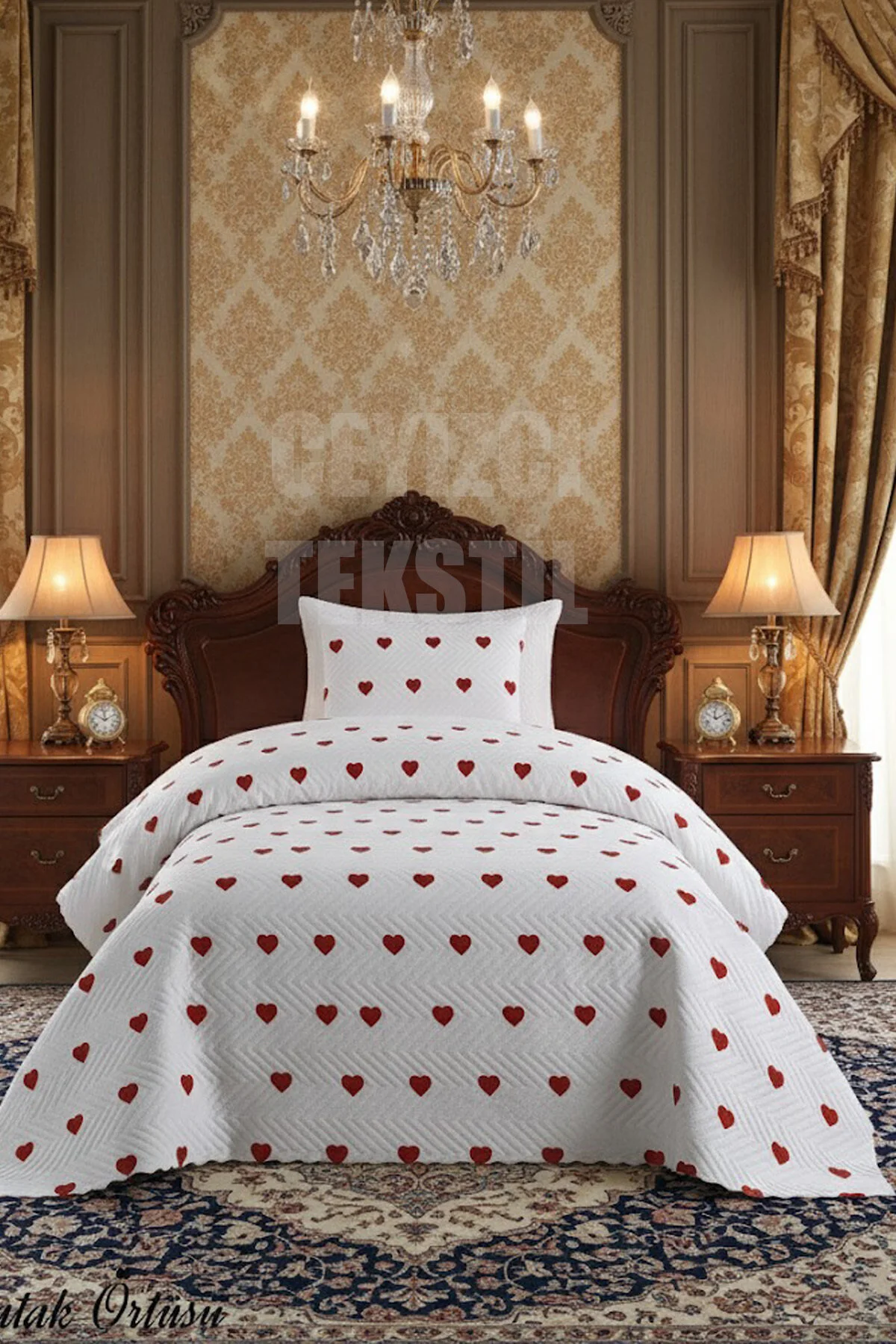 1_org_zoom (2) Tek Kişilik Yatak Örtüsü 160x230cm + 1 Adet Yastık - Görsel 1