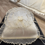 Saten Bohça Dantelli İşleme Güllü Güpürlü Özel Tasarım Bohça Süslü Söz Nişan Hurcu Çeyizlik 50x40