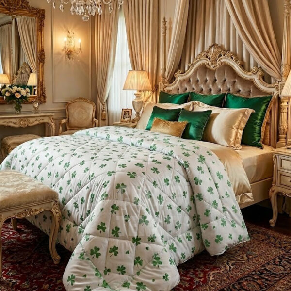 Çift Kişilik Yorgan Yeşil Yonca