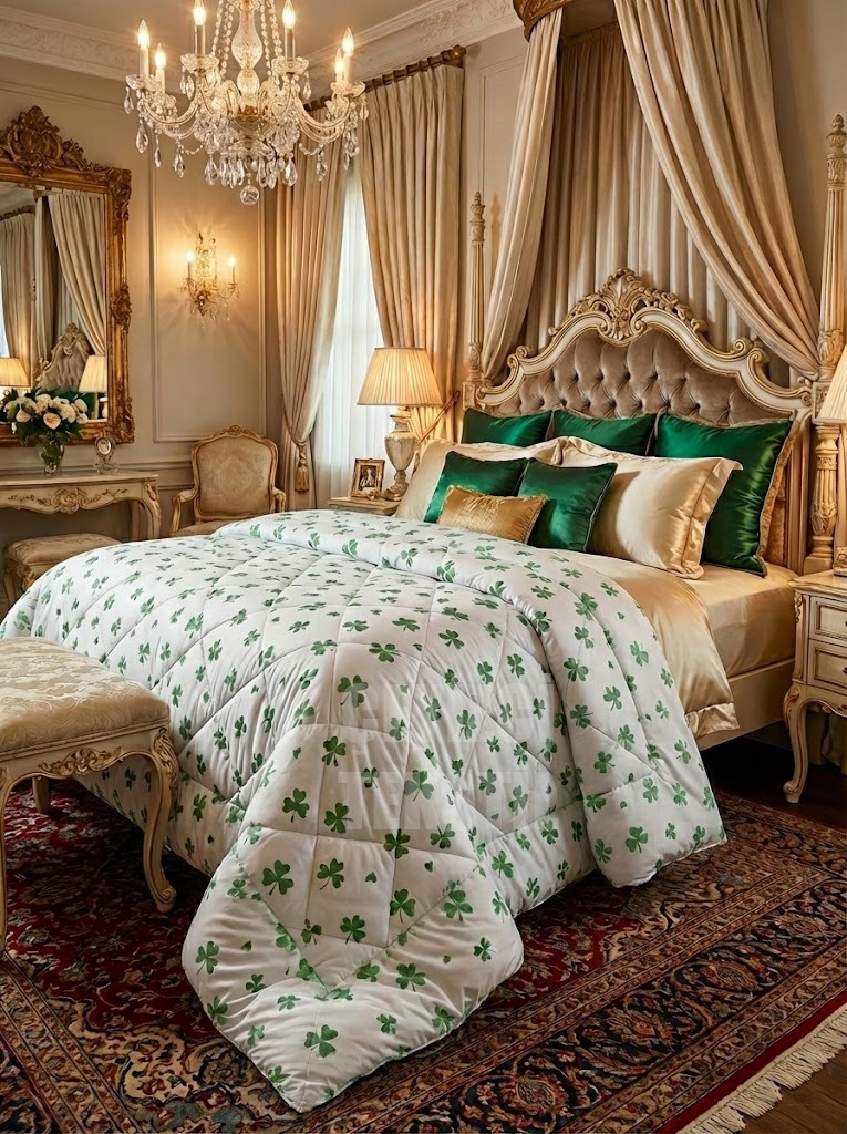 yonca Çift Kişilik Yorgan Yeşil Yonca - Görsel 1