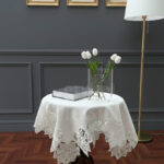 Fransız Dantelli Keten Fiskos, Gardenya Kumaş Fiskos 100x100cm