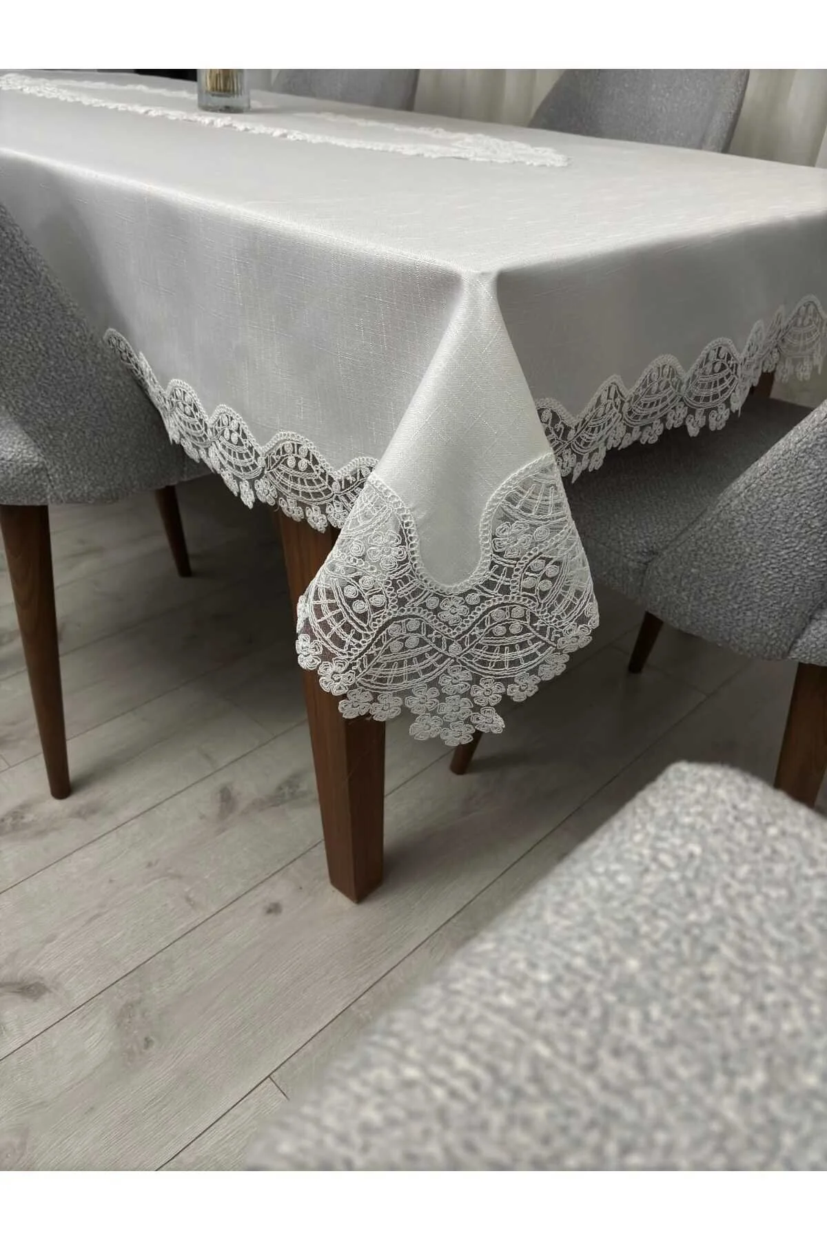 2147 12 Kişilik Masa Örtüsü Takımı, Masa Seti 12 Kişilik 26 Parça 160x220cm - Görsel 1