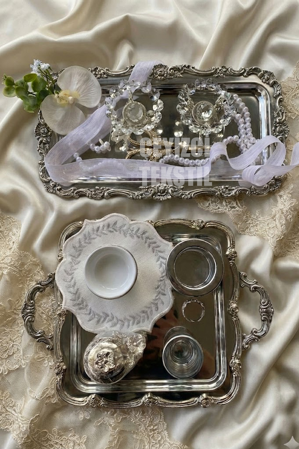 sunumpecetesigrikenar.jpg Sunumluk Peçete, Kokteyl Peçetesi, Kahve Yanı Sunumluk, Bardak Altlığı 6 Adet Sunum Peçetesi - Görsel 1