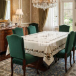 Masa Örtüsü, Dijital Baskılı Kanaviçe Tek Masa Örtüsü, Desenli Leke Tutmaz 160x220cm Masa Örtüsü