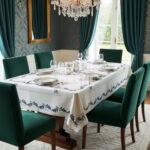 Masa Örtüsü, Dijital Baskılı Kanaviçe Tek Masa Örtüsü, Desenli Leke Tutmaz 160x220cm Masa Örtüsü