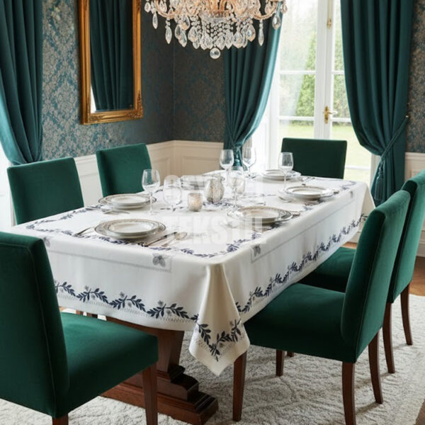 Masa Örtüsü, Dijital Baskılı Kanaviçe Tek Masa Örtüsü, Desenli Leke Tutmaz 160x220cm Masa Örtüsü