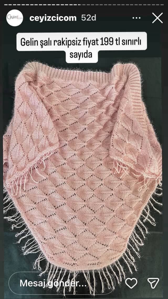 WhatsApp Image 2026-02-25 at 11.30.54 Gelin Yeleği ve Gelin Şalı, Kristal Simli Çeyizlik Şal EKO (PUDRA) - Görsel 1