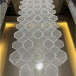 Fransız Dantel Detaylı Tek Runner, Masa Üzerine Runner, Masa Örtüsü Runneri