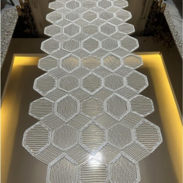 Fransız Dantel Detaylı Tek Runner, Masa Üzerine Runner, Masa Örtüsü Runneri