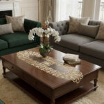 Fransız Dantel Detaylı Tek Runner, Masa Üzerine Runner, Masa Örtüsü Runneri