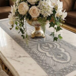 Fransız Dantel Detaylı Tek Runner, Masa Üzerine Runner, Masa Örtüsü Runneri