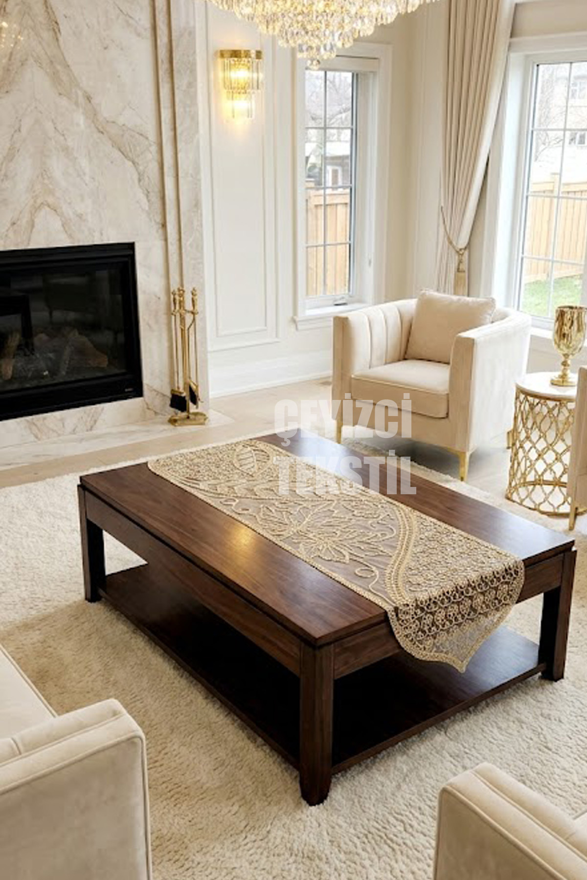 1_org_zoom-29.jpg Fransız Dantel Detaylı Tek Runner, Masa Üzerine Runner, Masa Örtüsü Runneri - Görsel 1