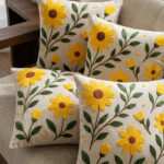 4lü Kırlent Kılıfı, Dijital Baskılı Çift Taraflı Kırlent Kılıfı 45x45cm