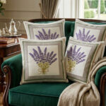 4lü Kırlent Kılıfı, Dijital Baskılı Çift Taraflı Kırlent Kılıfı 45x45cm