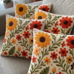 4lü Kırlent Kılıfı, Dijital Baskılı Çift Taraflı Kırlent Kılıfı 45x45cm