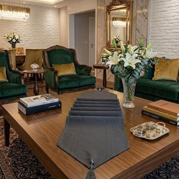 Çizgili Tek Runner, Colber Tek Runner 40x140cm Füme