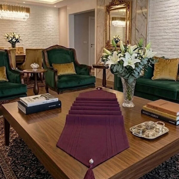 Çizgili Tek Runner, Colber Tek Runner 40x140cm Mürdüm