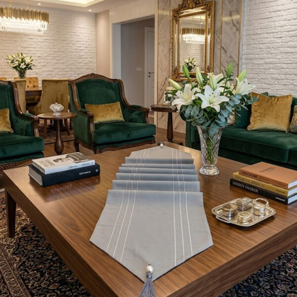 Çizgili Tek Runner, Colber Tek Runner 40x140cm Gri