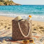 Büyük Boy Plaj Çantası 40x30 cm – Fermuarlı Günlük Omuz, Alışveriş ve Tatil Çantası