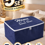 5li Fermuarlı Çeyizlik Hurç, Yeni Baza Boy 80x45x20cm - Saklama Hurcu, Düzenleme Hurcu 5 Adet